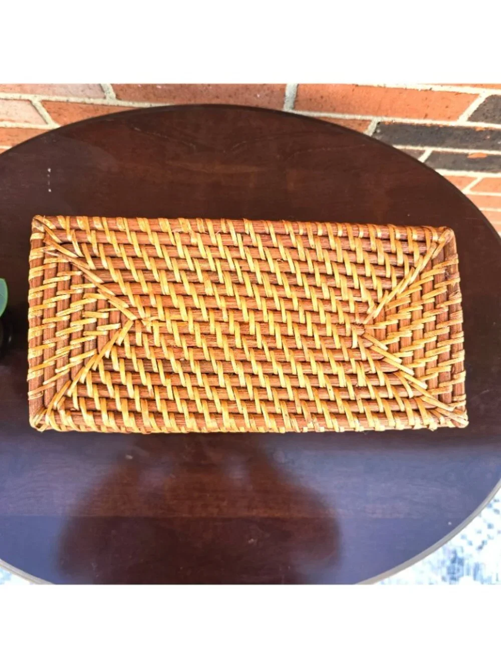 Wicker Trinket Box Storage Jewelry Removable Lid